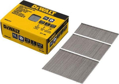 DeWALT - 16 Gauge 2-1/2" Long Finishing Nails for Power Nailers - Steel, Bright Finish, Smooth Shank, Angled Stick Collation, Round Head, Chisel Point - Americas Tooling