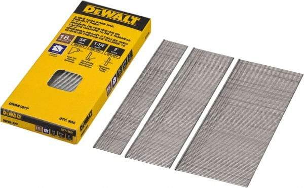 DeWALT - 18 Gauge 2" Long Brad Nails for Power Nailers - Steel, Bright Finish, Smooth Shank, Angled Stick Collation, Round Head, Chisel Point - Americas Tooling