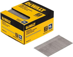 DeWALT - 16 Gauge 1-3/4" Long Finishing Nails for Power Nailers - Steel, Bright Finish, Smooth Shank, Angled Stick Collation, Round Head, Chisel Point - Americas Tooling