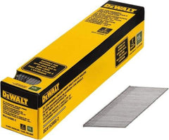 DeWALT - 15 Gauge 2" Long Finishing Nails for Power Nailers - Steel, Galvanized Finish, Smooth Shank, Angled Stick Collation, Round Head, Chisel Point - Americas Tooling