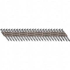 DeWALT - 9 Gauge 1-1/2" Long Metal Connecting Nails for Power Nailers - Steel, Bright Finish, Smooth Shank, Angled Stick Collation, Round Head - Americas Tooling