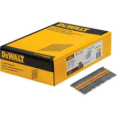 DeWALT - 9 Gauge 3" Long Framing Nails for Power Nailers - Steel, Bright Finish, Smooth Shank, Angled Stick Collation, Round Head - Americas Tooling