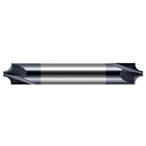 Corner Rounding End Mills - 0.0310″ (1/32″) Radius × 0.2500″ (1/4″) Pilot Diameter Carbide Corner Rounding End Mill DE, 4 Flutes, AlTiN Coated - Exact Industrial Supply