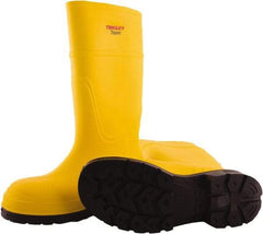 Tingley - Unisex Size 10 Medium Width Steel Knee Boot - Yellow, Navy, Polyurethane Upper, Polyurethane Outsole, 15" High, Pull-On - Americas Tooling