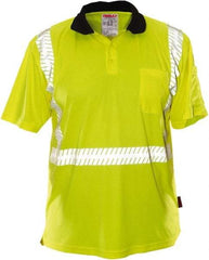 Tingley - Size S, Lime, High Visibility, Short Sleeve Polo Shirt - 36 to 38" Chest, 1 Pocket, Polyester - Americas Tooling