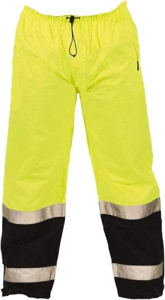 Tingley - Size M Polyurethane on 75 Denier Ripstop Polyester High-Visibility Pants - Snap Closure, No Pockets, 36" to 38" Waist, 29" Inseam, Yellow/Green, ANSI 107-2015 Class E - Americas Tooling