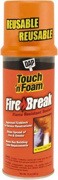 DAP - 12 oz Aerosol Orange Polyurethane Fire Barrier Foam - 10 to 25 min Tack Free Dry Time, 4 hr Full Cure Time - Americas Tooling