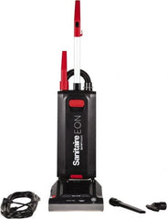 Sanitaire - Single Motor Quiet & Upright Vacuum Cleaner - 12" Cleaning Width, 10" Amps, Ergonomic Handle, Black - Americas Tooling