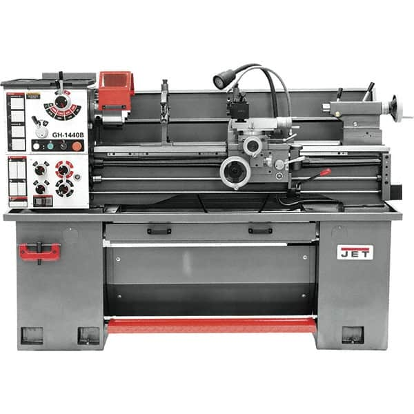 Jet - 14" Swing, 36-7/8" Between Centers, 230 Volt, Single Phase Bench Lathe - 2 hp, 70 to 1,900 RPM Spindle Speed, 2" Spindle Bore Diam, 76-13/32" OAL x 29-29/32" OAH x 59-13/16" Overall Depth - Americas Tooling