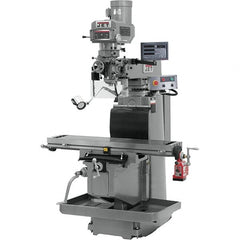 Jet - 54" Table Width x 12" Table Length, Variable Speed Pulley Control, 3 Phase Knee Milling Machine - R8 Spindle Taper, 5 hp - Americas Tooling