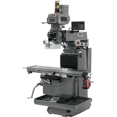 Jet - 54" Table Width x 12" Table Length, Variable Speed Pulley Control, 3 Phase Knee Milling Machine - NST40 Spindle Taper, 5 hp - Americas Tooling