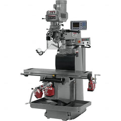 Jet - 54" Table Width x 12" Table Length, Variable Speed Pulley Control, 3 Phase Knee Milling Machine - R8 Spindle Taper, 5 hp - Americas Tooling