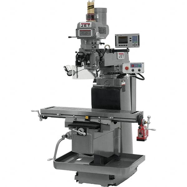 Jet - 54" Table Width x 12" Table Length, Variable Speed Pulley Control, 3 Phase Knee Milling Machine - NST40 Spindle Taper, 5 hp - Americas Tooling