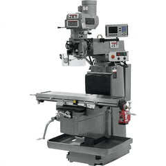 Jet - 54" Table Width x 12" Table Length, Variable Speed Pulley Control, 3 Phase Knee Milling Machine - NST40 Spindle Taper, 5 hp - Americas Tooling