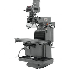 Jet - 54" Table Width x 12" Table Length, Variable Speed Pulley Control, 3 Phase Knee Milling Machine - NST40 Spindle Taper, 5 hp - Americas Tooling