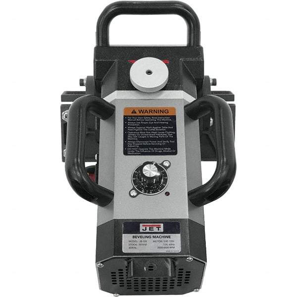 Jet - 15 to 45° Bevel Angle, 3/8" Bevel Capacity, 2,000 to 5,000 RPM, Electric Beveler - 115 Volts - Americas Tooling