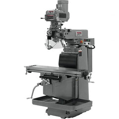 Jet - 54" Table Width x 12" Table Length, Electronic Variable Speed Control, 3 Phase Knee Milling Machine - NST40 Spindle Taper, 5 hp - Americas Tooling