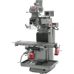 Jet - 54" Table Width x 12" Table Length, Electronic Variable Speed Control, 3 Phase Knee Milling Machine - NT40 Spindle Taper, 5 hp - Americas Tooling