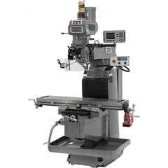 Jet - 54" Table Width x 12" Table Length, Electronic Variable Speed Control, 3 Phase Knee Milling Machine - NST40 Spindle Taper, 5 hp - Americas Tooling