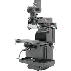 Jet - 54" Table Width x 12" Table Length, Electronic Variable Speed Control, 3 Phase Knee Milling Machine - R8 Spindle Taper, 5 hp - Americas Tooling