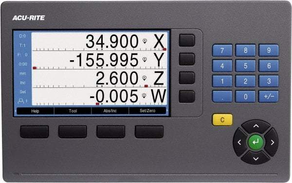 Acu-Rite - 2 Axis, 12" X-Axis Travel, 120" Y-Axis Travel, Lathe DRO System - 5µm Resolution, 5µm Accuracy, LCD Color Display - Americas Tooling