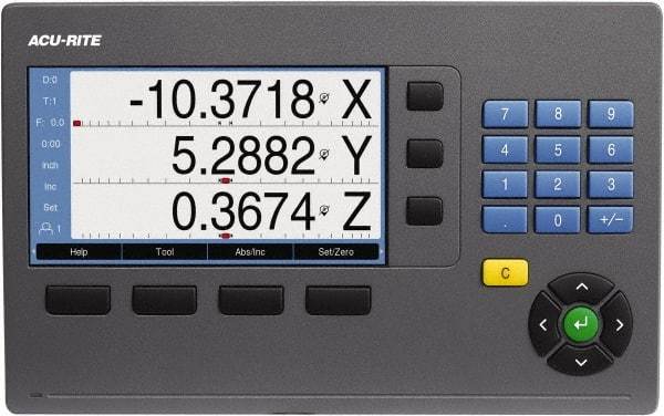 Acu-Rite - 2 Axis, 10" X-Axis Travel, 52" Y-Axis Travel, Lathe DRO System - 5µm Resolution, 5µm Accuracy, LCD Color Display - Americas Tooling