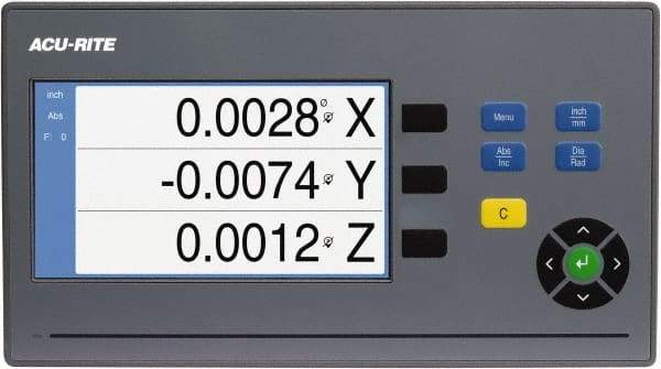 Acu-Rite - 3 Axis, 35" X-Axis Travel, 13" Y-Axis Travel, 16" Z-Axis Travel, Milling DRO System - 5µm Resolution, 5µm Accuracy, LCD Color Display - Americas Tooling