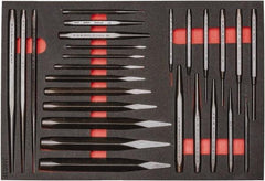 Proto - 26 Piece Diamont Point Chisel, Cold Chisel, Solid, Pin & Center Punch Set - 1/4 to 1-3/16" Chisel, 1/16 to 3/8" Punch - Americas Tooling