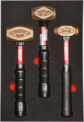 Proto - 3 Piece, 2-5/8, 1-1/2, 1 Lb Head Weight, Dead Blow Hammer Set - 12" OAL, Fiberglass Handles - Americas Tooling