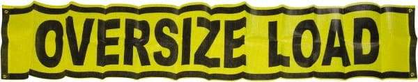 Erickson Manufacturing - Vinyl Oversized Load Banner - 18" Wide x 84" Long, Yellow & Black, For Use with Trucks - Americas Tooling