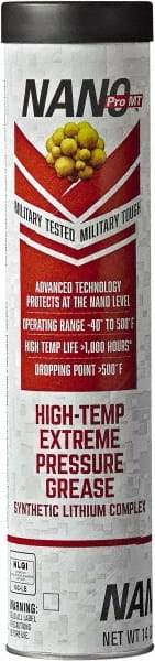 Nano Pro MT - 14 oz Cartridge Lithium High Temperature Grease - Dark Red, Extreme Pressure & High Temperature, 500°F Max Temp, NLGIG 2, - Americas Tooling