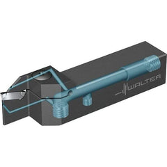 Walter - External Thread, 33mm Max Cut of Depth, 4mm Min Groove Width, 150mm OAL, Right Hand Indexable Grooving Cutoff Toolholder - 34 Seat Size, 3/4" Shank Height x 3/4" Shank Width, GX34 Insert Style, G1011 Toolholder Style, Series G1011 - Americas Tooling