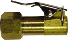 Milton - 150 Max psi Closed Check Brass Air Chuck - Clip On Chuck, 1/4 FNPT - Americas Tooling