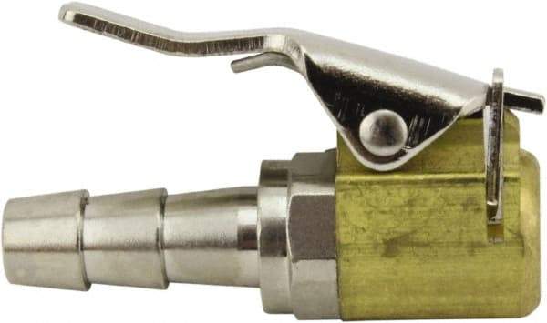 Milton - 150 Max psi Closed Check Brass Air Chuck - Clip On Chuck, 1/4 Barbed - Americas Tooling