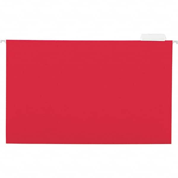 Universal One - 9-5/8 x 14-3/4", Legal, Red, Hanging File Folder - 11 Point Stock, 1/5 Tab Cut Location - Americas Tooling