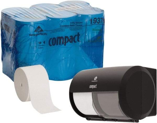 Georgia Pacific - 18' Roll Length Coreless Roll Toilet Tissue - 1,500 Sheets per Roll, 2 Ply, White - Americas Tooling