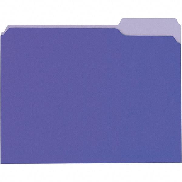 Universal One - 8-1/2 x 11", Letter Size, Violet/Light Violet, File Folders with Top Tab - 11 Point Stock, 1/3 Tab Cut Location - Americas Tooling