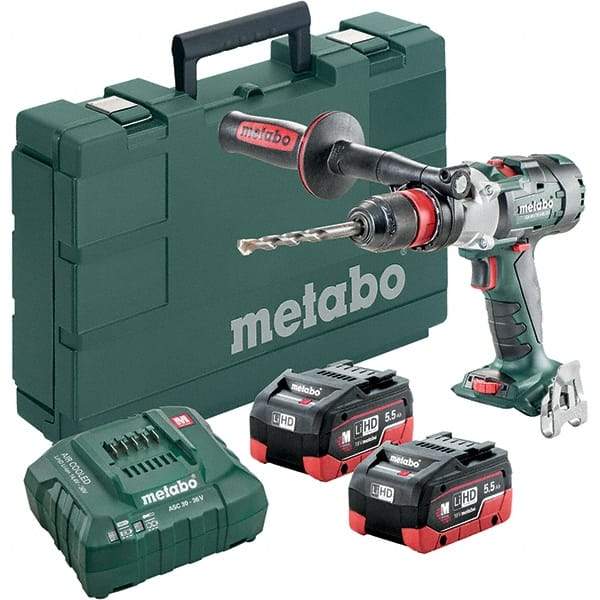 Metabo - 18 Volt 1/16 to 1/2" Keyless Chuck Cordless Hammer Drill - 32300 BPM, 500 to 3,800 RPM, Reversible, Pistol Grip Handle - Americas Tooling