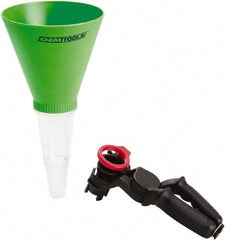 OEM Tools - 16 oz Capacity Plastic Funnel with Clamp - 3-3/4" Straight Spout, Green & Clear - Americas Tooling