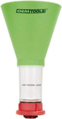 OEM Tools - 16 oz Capacity Plastic Funnel - 5" Mouth OD, 3-3/4" Straight Spout, Green, Clear & Red - Americas Tooling