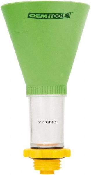 OEM Tools - 16 oz Capacity Plastic Funnel - 5" Mouth OD, 3-3/4" Straight Spout, Green, Clear & Yellow - Americas Tooling