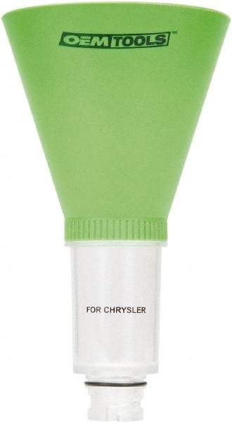 OEM Tools - 16 oz Capacity Plastic Funnel - 5" Mouth OD, 3-3/4" Straight Spout, Green & Clear - Americas Tooling