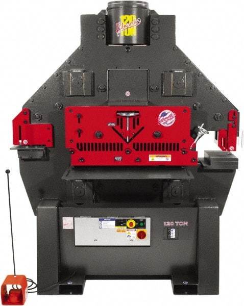 Edwards Manufacturing - 11" Throat Depth, 120 Ton Punch Pressure, 1-1/2" in 1" Punch Capacity Ironworker - 10 hp, 3 Phase, 460 Volts, 60" Wide x 84" High x 60" Deep - Americas Tooling