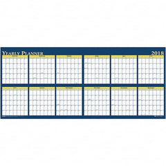 House of Doolittle - 1 Sheet, 60 x 26", Erasable Wall Planner - Yellow & Blue - Americas Tooling