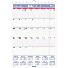 AT-A-GLANCE - 12 Sheet, 12 x 17", Erasable Wall Calendar - White - Americas Tooling