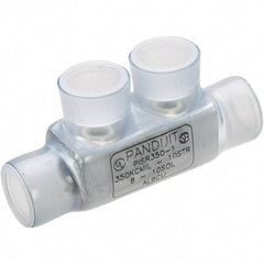 Panduit - 10 to 8 AWG Compatible, Vinyl Partially Insulated, Crimp-On Butt Splice Terminal - Aluminum Contacts, 2.38" OAL, Clear - Americas Tooling