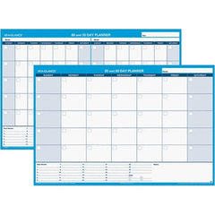 AT-A-GLANCE - 1 Sheet, 48 x 32", Erasable Wall Calendar - White & Blue - Americas Tooling