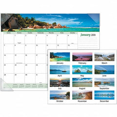 AT-A-GLANCE - 12 Sheet, 22 x 17", Desk Pad Calendar - Seascapes - Americas Tooling