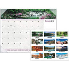 AT-A-GLANCE - 12 Sheet, 22 x 17", Desk Pad Calendar - Landscapes - Americas Tooling