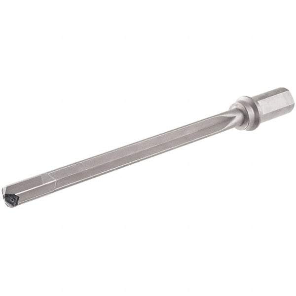 Iscar - 225mm Max Drill Depth, 15xD, 14.5mm Diam, Indexable Insert Drill - 1 Insert, 25mm Shank Diam, Weldon Flat Shank - Americas Tooling